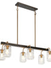 Erharting 6-Light 33-in Black&Gold Modern Linear Kitchen Island Light