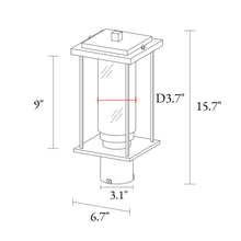 Mangosteen 15.7"H 1-Light Black Outdoor Post Light