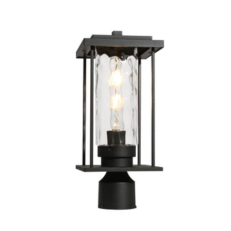 Mangosteen 15.7"H 1-Light Black Outdoor Post Light