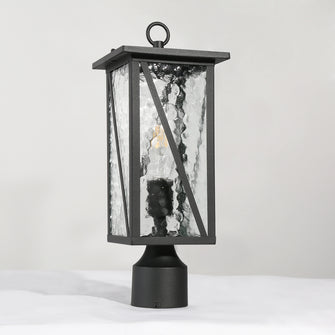 Saturninus 16.5"H 1-Light Black Outdoor Post Light