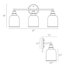 Erufiuoer 3-Light Black Vanity Light