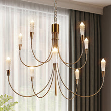 Kaminsky 1-Light 36" Modern Brass LED Chandelier, Candlestick