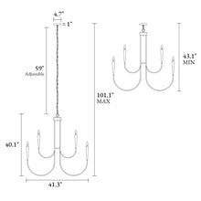 Ceniprimo 9-Light 41" Modern Gold Chandelier, Candlestick