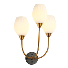 GriseldaFenwick 3-Light Modern Black and Gold Glass Wall Sconce