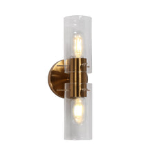 Stebbinsaiban 2-Light Modern Brass Clear Glass Wall Sconces