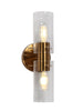 Stebbinsaiban 2-Light Modern Brass Clear Glass Wall Sconces