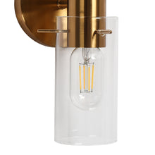 Stebbinsaiban 2-Light Modern Brass Clear Glass Wall Sconces