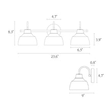 Lethoptird 3-Light Black Vanity Light