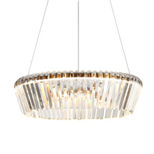 Astralithos 1-Light 21" Modern Gold Crystal LED Chandelier, Drum