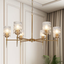 Everardgeon 6-Light 33.5" Modern Brass Glass Chandelier, Radial