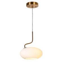 Deglupta 1-Light 10" Minimalist Gold Chandelier, White Glass Globe