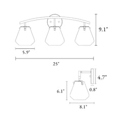 Vabatahtlik 3-Light White Vanity Light