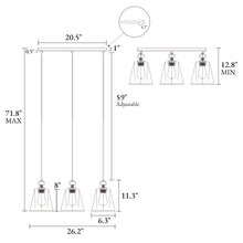 Sallingboe 3-Light Large Brass Island Light