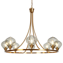 Temporaneo 8-Light 39" Modern Brass Chandelier, Wagon Wheel