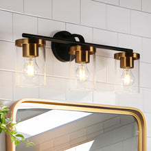 Elysionoal 3-Light Black and Gold Vanity Light