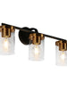 Elysionoal 3-Light Black and Gold Vanity Light