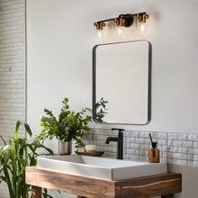 Elysionoal 3-Light Black and Gold Vanity Light