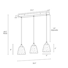 Dolohovstrout 3-Light 28.5-in Brass Modern Cluster Kitchen Island Light with Textured Glass