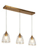 Dolohovstrout 3-Light 28.5-in Brass Modern Cluster Kitchen Island Light with Textured Glass