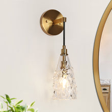 Mailliaosbin 1-Light Modern Gold with Texture Glass Wall Sconces