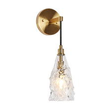 Mailliaosbin 1-Light Modern Gold with Texture Glass Wall Sconces