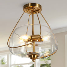 Jakobssen 3-Light Mini Brass Semi-Flush-Mount Light