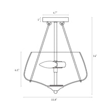 Jakobssen 3-Light Mini Brass Semi-Flush-Mount Light