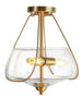 Jakobssen 3-Light Mini Brass Semi-Flush-Mount Light