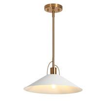 Raratienner 1-Light 14" White and Gold Modern Pendant Light Fixtures