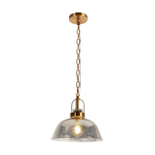 Swarajism 1-Light 11" Brass Modern Crackled Glass Pendant Light Fixtures