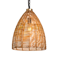 Libbaconion 1-Light 14" Farmhouse Asian Rattan Pendant Light Fixtures