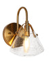 Kuswilinshire 1-Light Modern Gold and Seeded Glass Wall Sconce