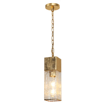 Moelleully 1-Light 4" Gold Modern Textured Glass Pendant Light Fixtures