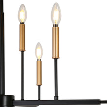 Ukiiyoa 8-Light 31" Modern Black&Gold Chandelier, Candlestick