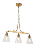 Lucciana 3-Light 27-in Brass Modern Linear Glass Kitchen Island Light