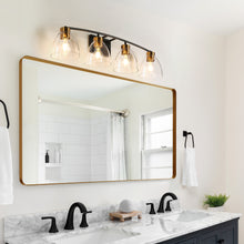 Jacqueling 4-Light Black and Brass Vanity Light