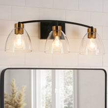 Jacqueling 4-Light Black and Brass Vanity Light