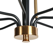 Priamurskiy 8-Light 37" Modern Black&Gold Chandelier, Candlestick