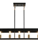 Mouillure 5-Light 35-in Black&Brass Modern Rectangle Kitchen Island Light