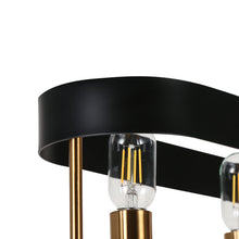 Mouillure 5-Light 35-in Black&Brass Modern Rectangle Kitchen Island Light