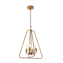 Eskiltuna 4-Light Modern Minimalist Brass Chandelier, Geometric