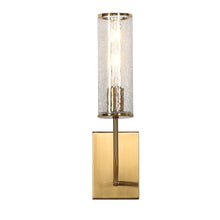 1-Light Modern Brass Wall Sconces with Crackle Glass Shade Light