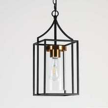 Gordios 1-Light 8" Black Modern Square Pendant Light Fixtures