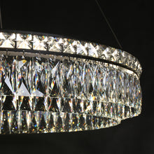 Ptolemile 1-Light 33.5" Modern Black Crystal LED Chandelier, Drum