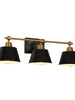 Halopeepa 3-Light Black and Gold Vanity Light