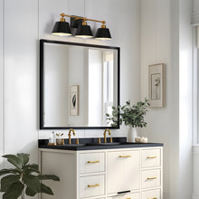 Halopeepa 3-Light Black and Gold Vanity Light