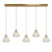 Digipurve 5-Light Brass Cluster Crackle Glass Kitchen Island Light