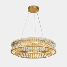 1-Light 23.5" Gold Crystal LED Chandelier