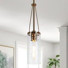 Letophafos 1-Light 4.5" Brass Modern Cylinder Pendant Light Fixtures