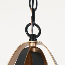 Pennieway 4-Light 15.5" Modern Black and Gold Chandelier, Teardrop